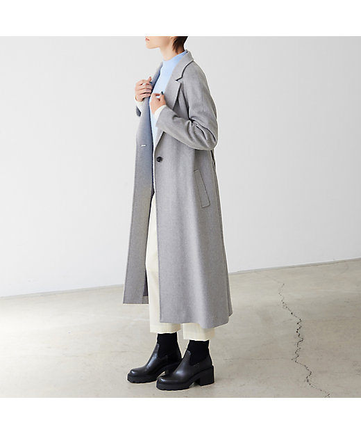 BIEBEE ロングステンカラーコート 46 カシミヤ100% ドイツ製 カシミヤ