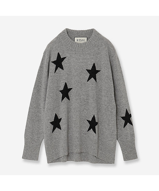 カシミヤ100％スターインターシャニット（81136414） | R