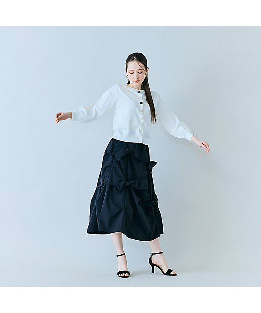 立体リボンモチーフロングスカート（83042605） | Rose Tiara