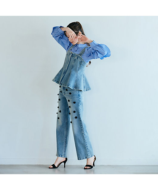 ビジュー付きブーツカットデニム（83051603） | Rose Tiara