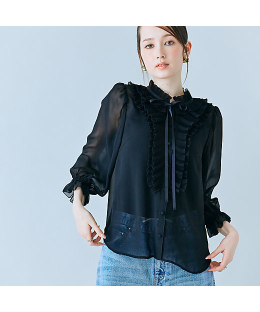 シアープリーツフリルブラウス（83032611） | Rose Tiara