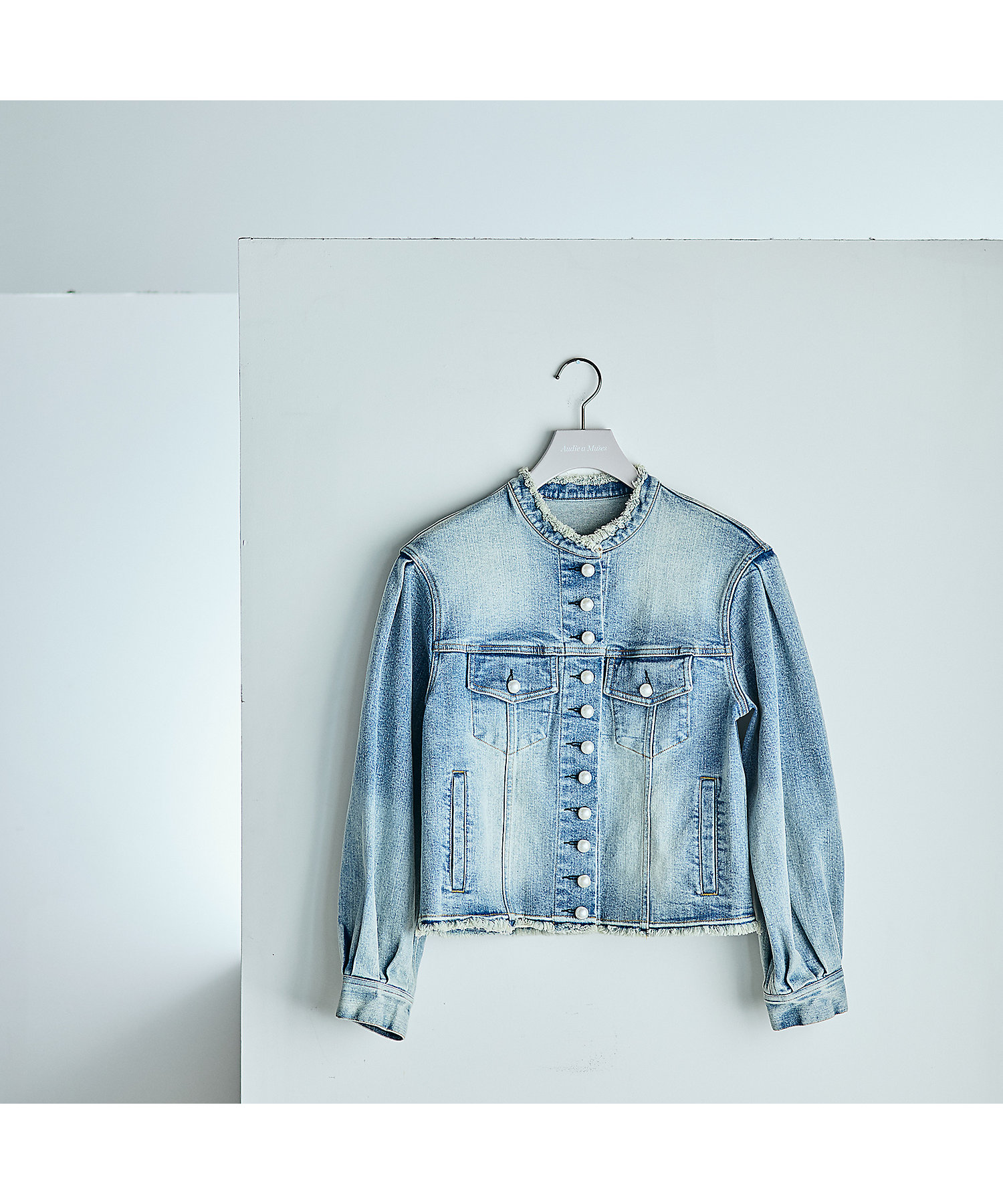 Rose Tiara パール付ノーカラージャケット 大きいサイズ 42 Rose Tiara