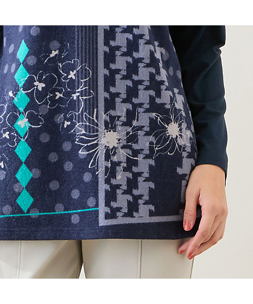 洗える・日本製】花幾何柄カットソー（12126502） | LOBJIE