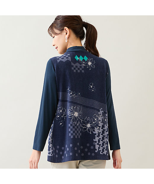 洗える・日本製】花幾何柄カットソー（12126502） | LOBJIE