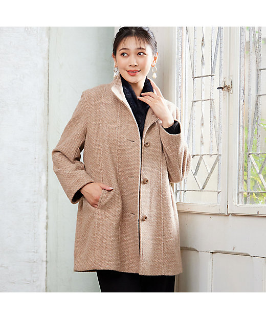 千鳥柄スタンドカラーコート（21086401） | MISSEL/ミゼール