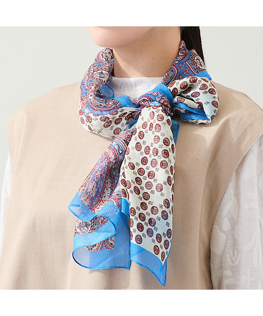 接触冷感】小紋柄ストール（21162602） | MISSEL/ミゼール