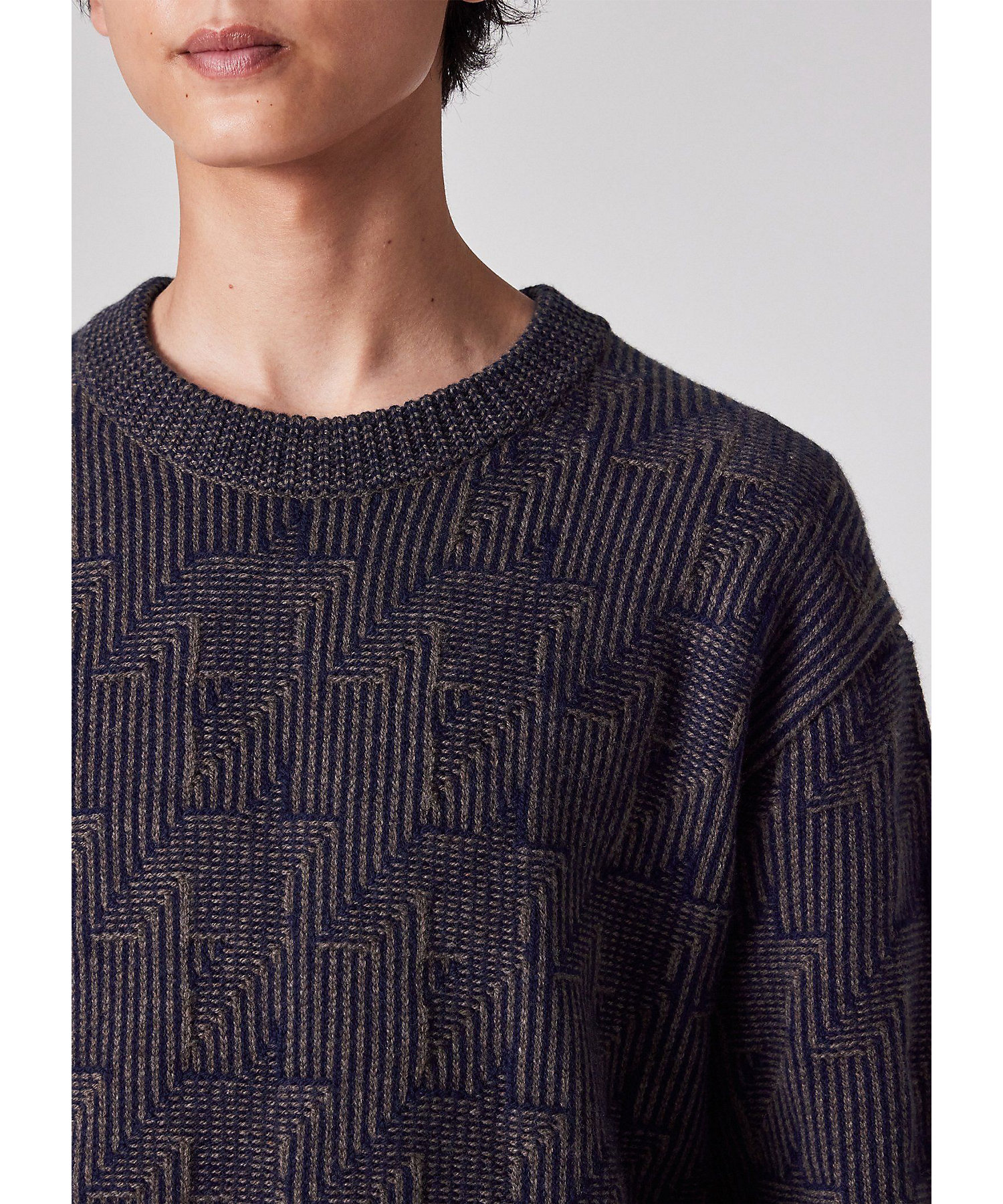 ビッグハウンドトゥース クルーネックニット（253410557Z