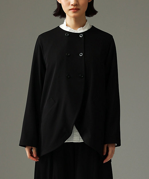 クランプジャケット クラシカルなダブルボタンノーカラーJ | BASCO