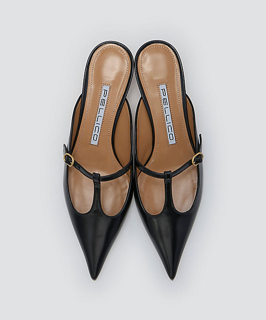 新品 PELILCO CUORE 90 SC レザーパンプス 38.5 CUORE Tストラップ