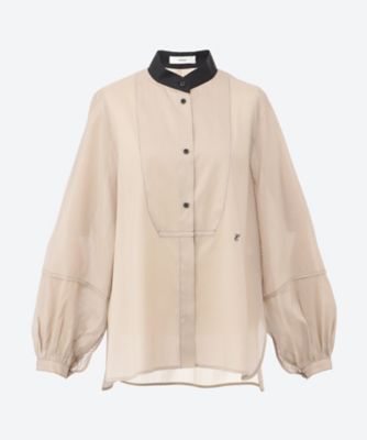 シルクコットンスルーストライプ ブラウス 4110700252