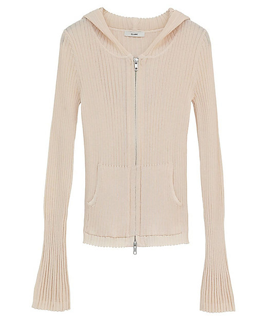 SHEER HOODED KNIT CARDIGAN 10106ー