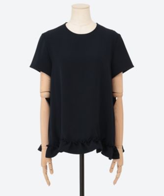 ハーフスリーブヘムギャザーフリルブラウス YCB―325―498