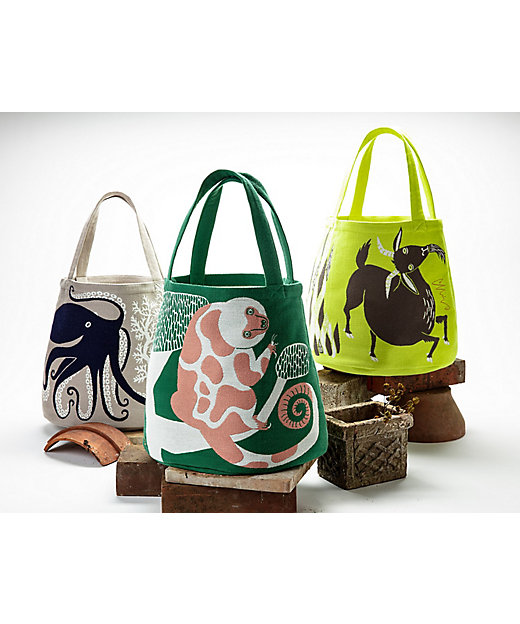 トートバッグ『深海のダンスのタコたち』タコ／グレー | morita MiW