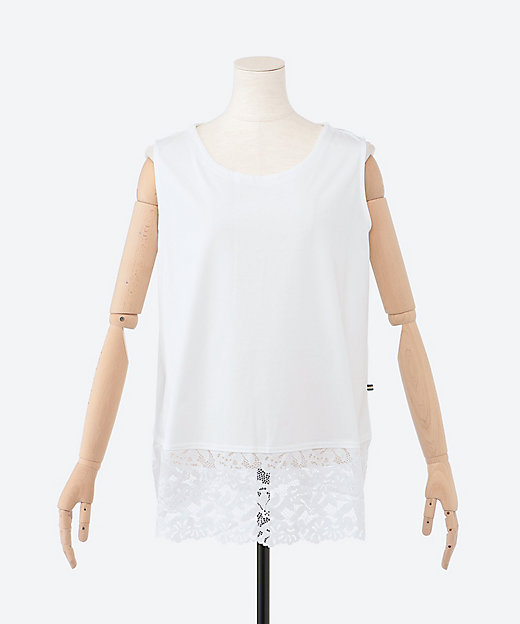 天竺裾レースタンクトップ 5702111 | green nout (Women/大きい