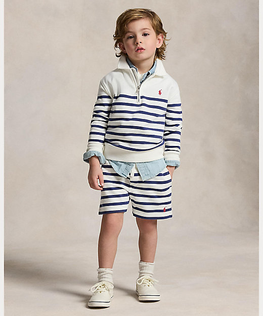 ストライプド フレンチ テリー ショートパンツ