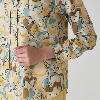 メロウフラワープリント ボウタイブラウス | maison TOMORROWLAND