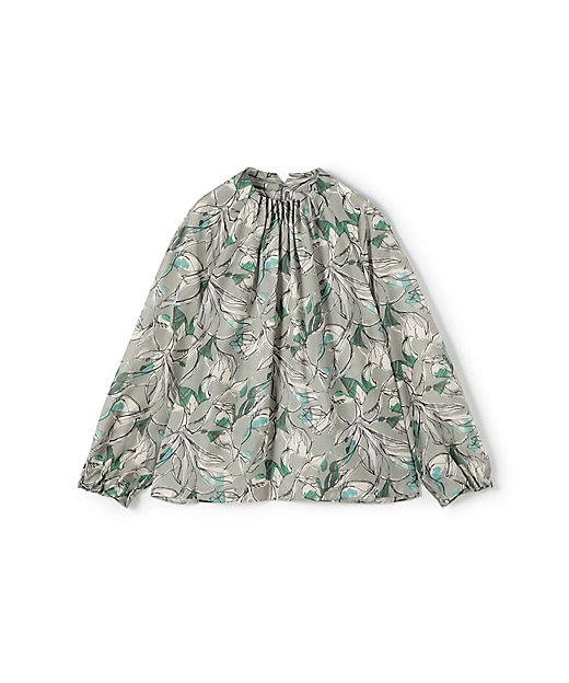 ローブフラワープリント タックネックブラウス | maison TOMORROWLAND