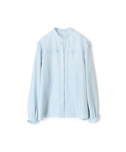 ウォッシャブルシルク スタンドカラーブラウス | maison TOMORROWLAND