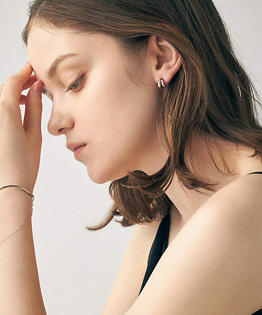 バイカラー ダブルライン ピアス | ete bijoux (Women)/エテ ビジュー