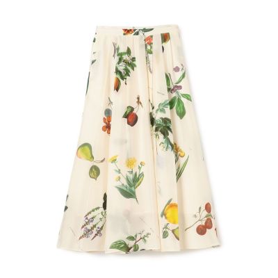 シルク Green Showerプリント フレアスカート | CABaN