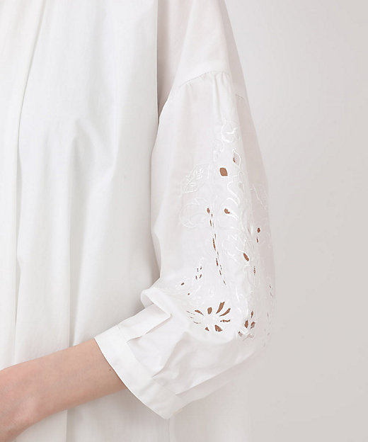 小さいサイズ】刺繍スリーブデザインシャツワンピース | HIROKO BIS