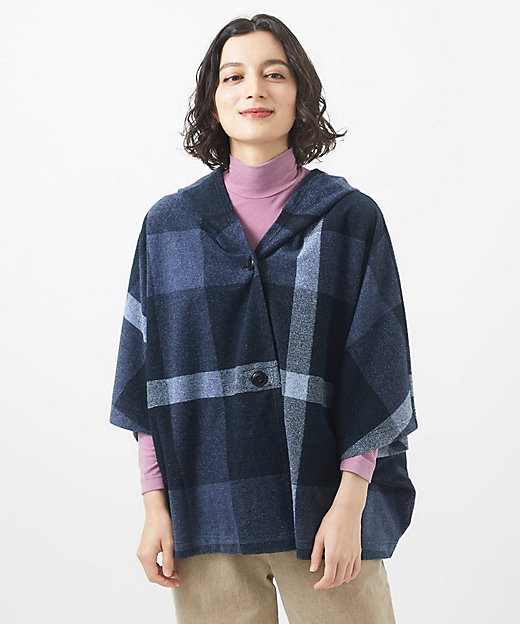デニムライクチェック柄ポンチョ | GIANNI LO GIUDICE(Women/小さい