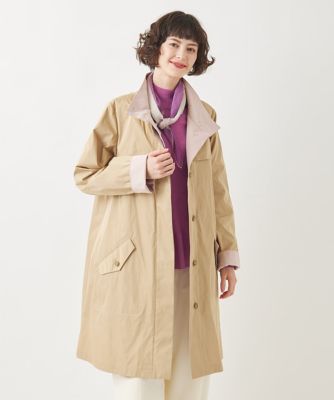 小さいサイズ／ライナー付き／洗える】配色アクセントスタンドカラー