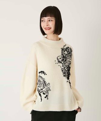 ペイズリー刺繍ニットプルオーバー | HIROKO BIS (Women)/ヒロコビス