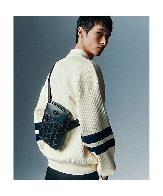 NOMOGRAMME スプレットレザー モノグラムショルダーバッグ