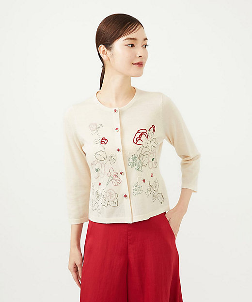 ステッチフラワー刺繍カーディガン | Sybilla (Women)/シビラ | 三越