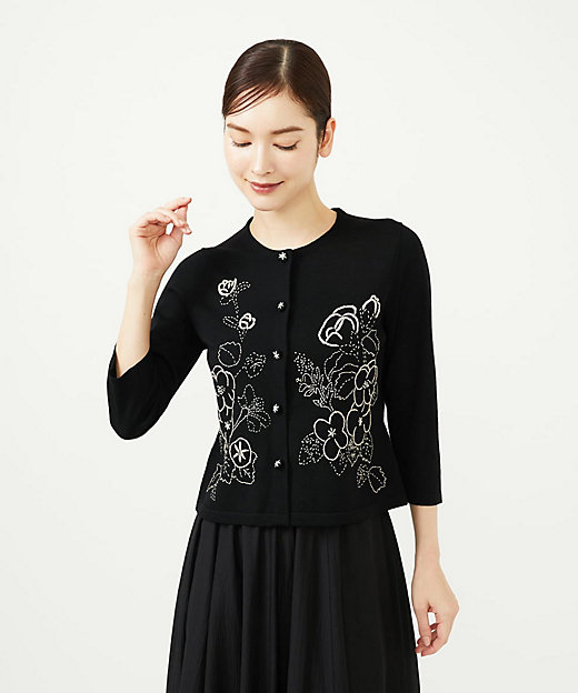 ステッチフラワー刺繍カーディガン | Sybilla (Women)/シビラ | 三越