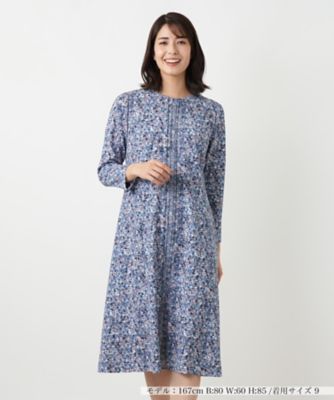 洗える異素材切替ミックスカラーワンピース【Leilian