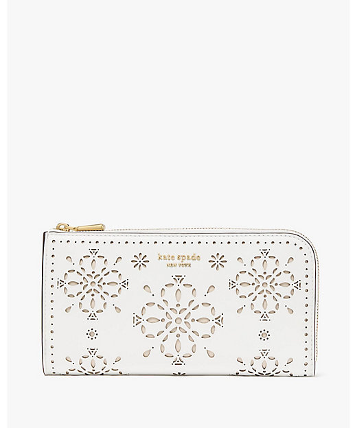 デヴィン スペード フラワー パーフォレーテッド ジップ アラウンド