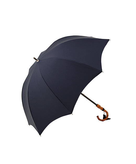 m，i，d，navy×芦屋ロサブラン 晴雨兼用ショート傘 曲がり竹