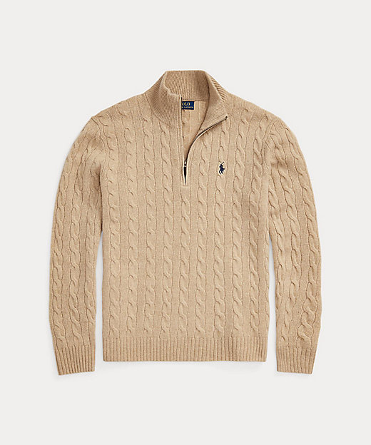 ケーブルニット ウールカシミヤ セーター