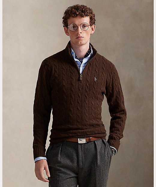 ケーブルニット ウールカシミヤ セーター