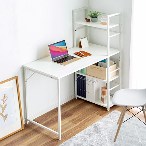 シェルフデスク パソコンデスク 収納ラック 勉強机 書斎デスク 幅112cm