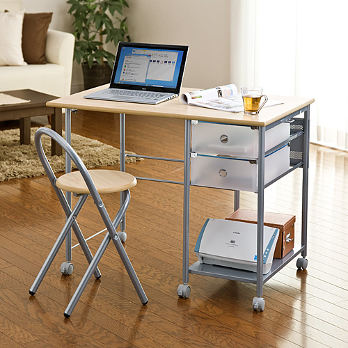 折りたたみデスク チェアセット メイプル 100-DESK028M【イス王国】