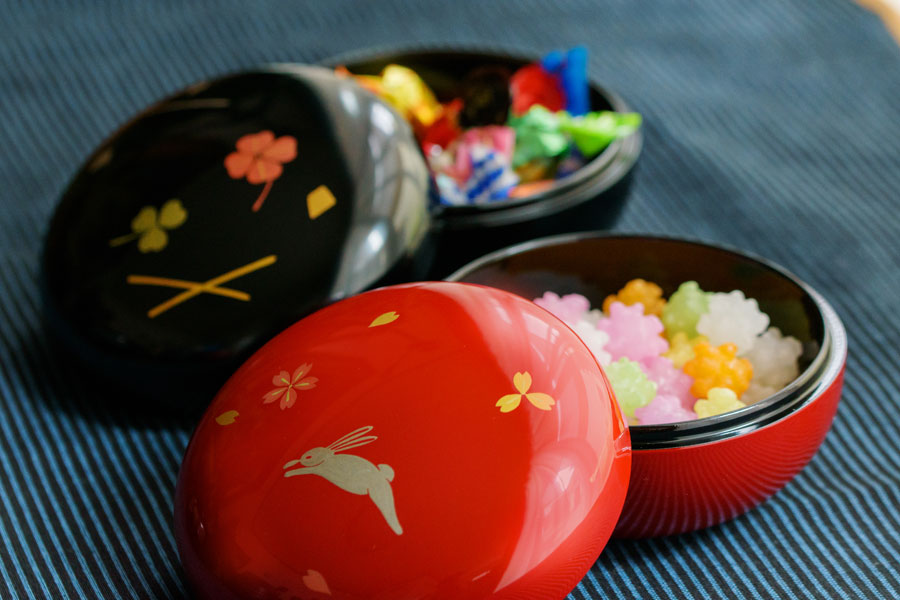 ボンボン入れ 漆塗りキャンディーボックス ボンボニエール 漆器の井助