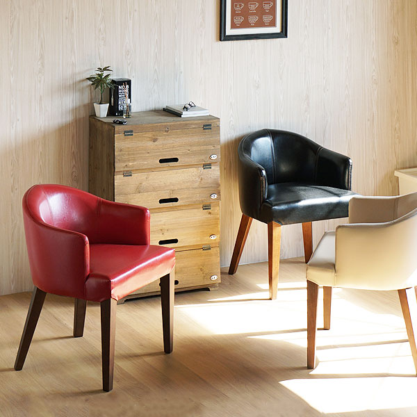レトロでモダンなレザー調チェア - 椅子の店