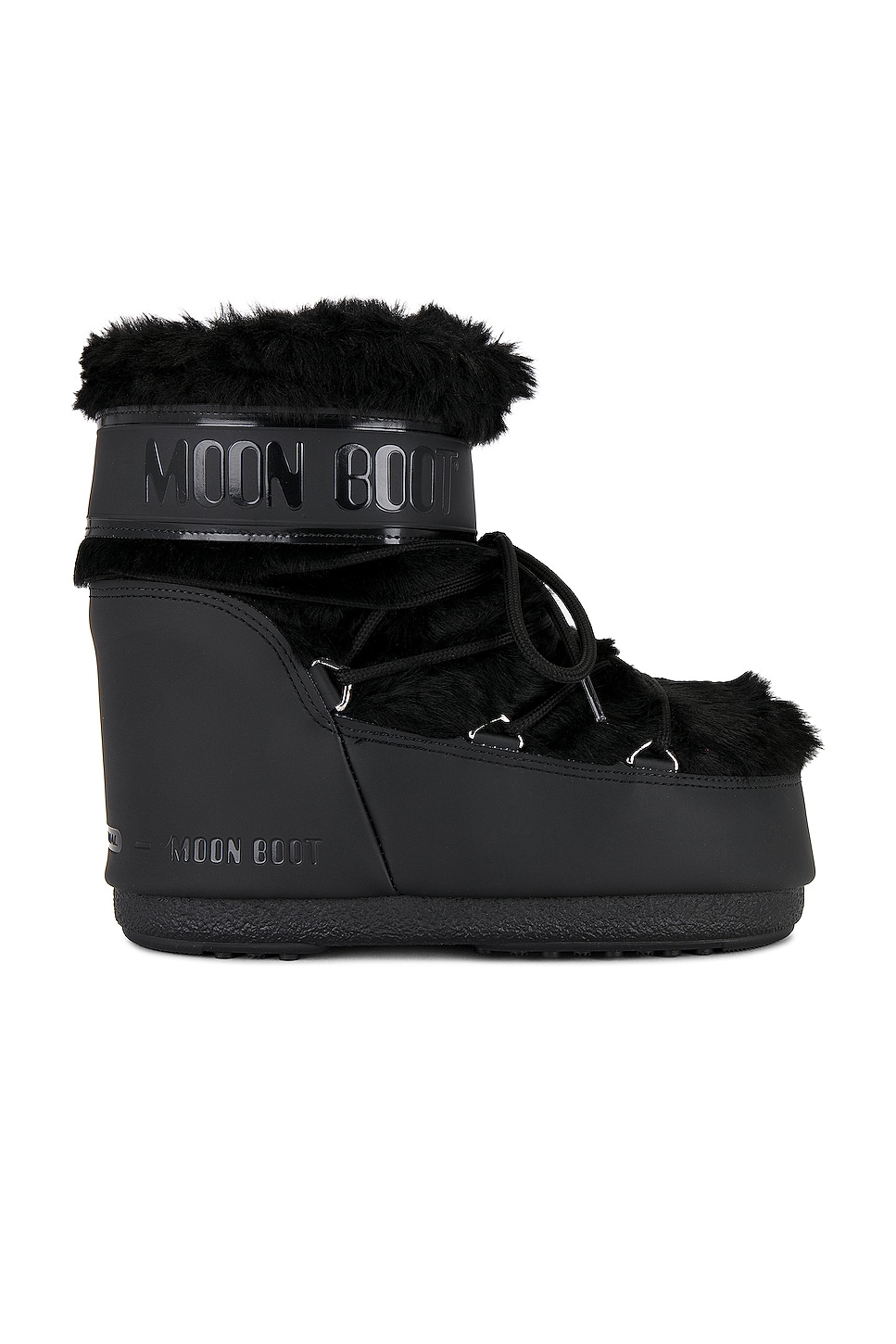 MOON BOOT Icon Low Faux Fur Boot in Black | REVOLVE