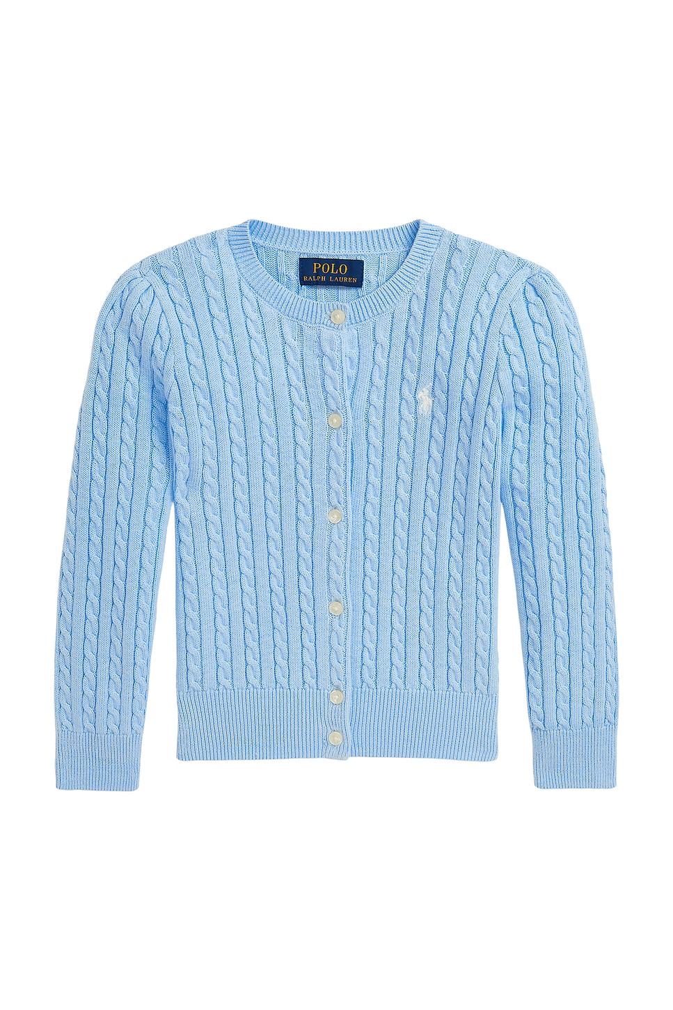 Polo Ralph Lauren Cable Knit Cardigan in Office Blue | REVOLVE