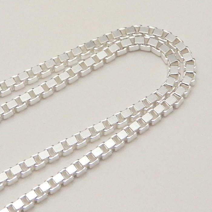 ネックレス メンズ チェーン 45cm 1.2mm ベネチアンチェーン シルバー