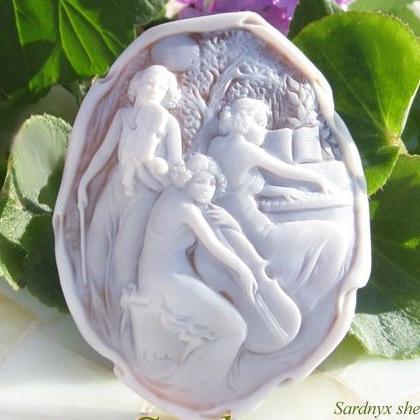 CAMEO（カメオ） ルース/シェルカメオ Franco Scala作 【月夜の演奏会