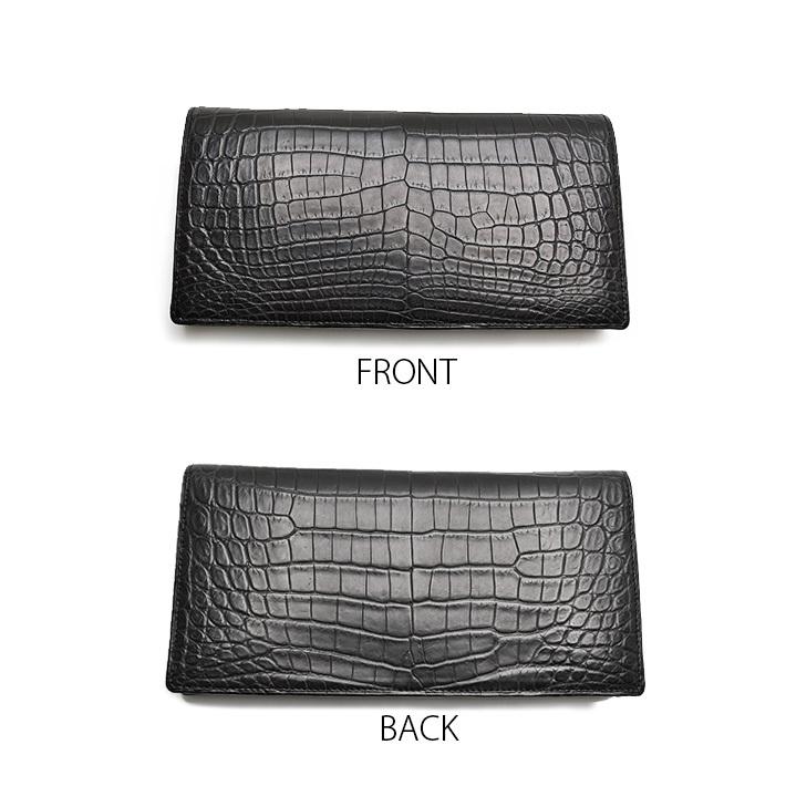 日本製 JRA クロコダイル 長財布 束入れ 一枚革 センター取りマット