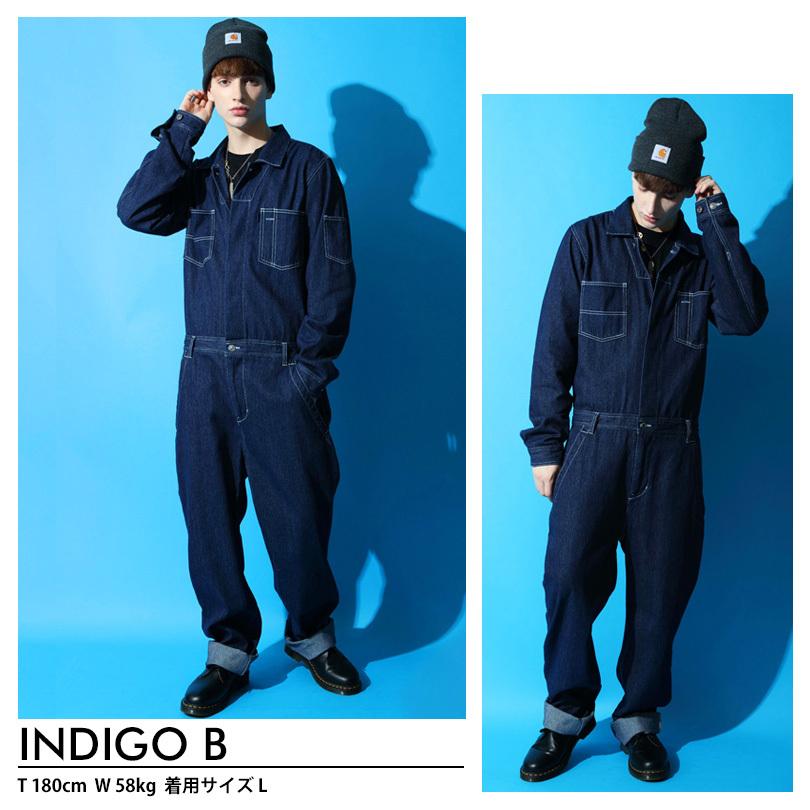 8 つなぎ メンズ オールインワン デニム ツナギ オーバーオール