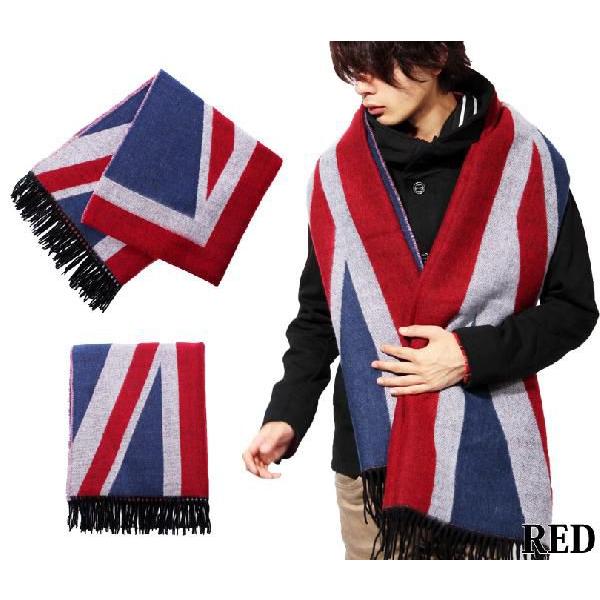 マフラー マフラ- ユニオンジャック柄マフラー メンズ ロング 大判