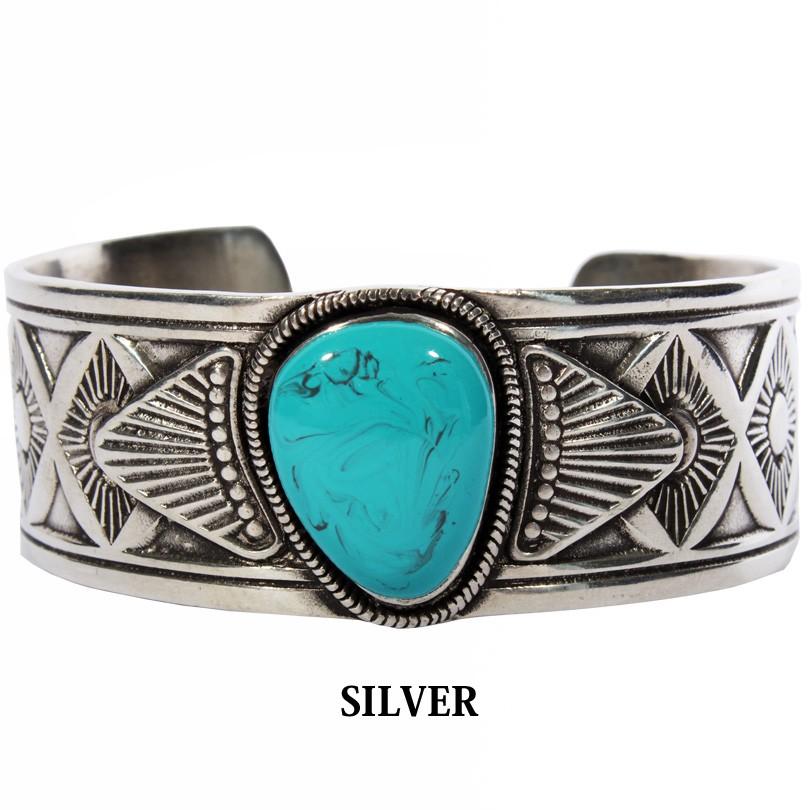 ブレスレット メンズ バングル シルバー ターコイズ カラー