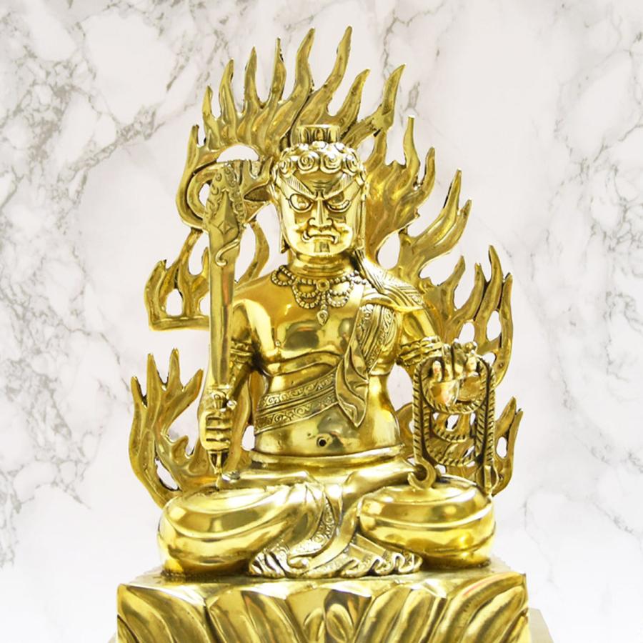 不動明王 置物 特大サイズ お不動さん 不動明王像 密教 仏像 黄銅製