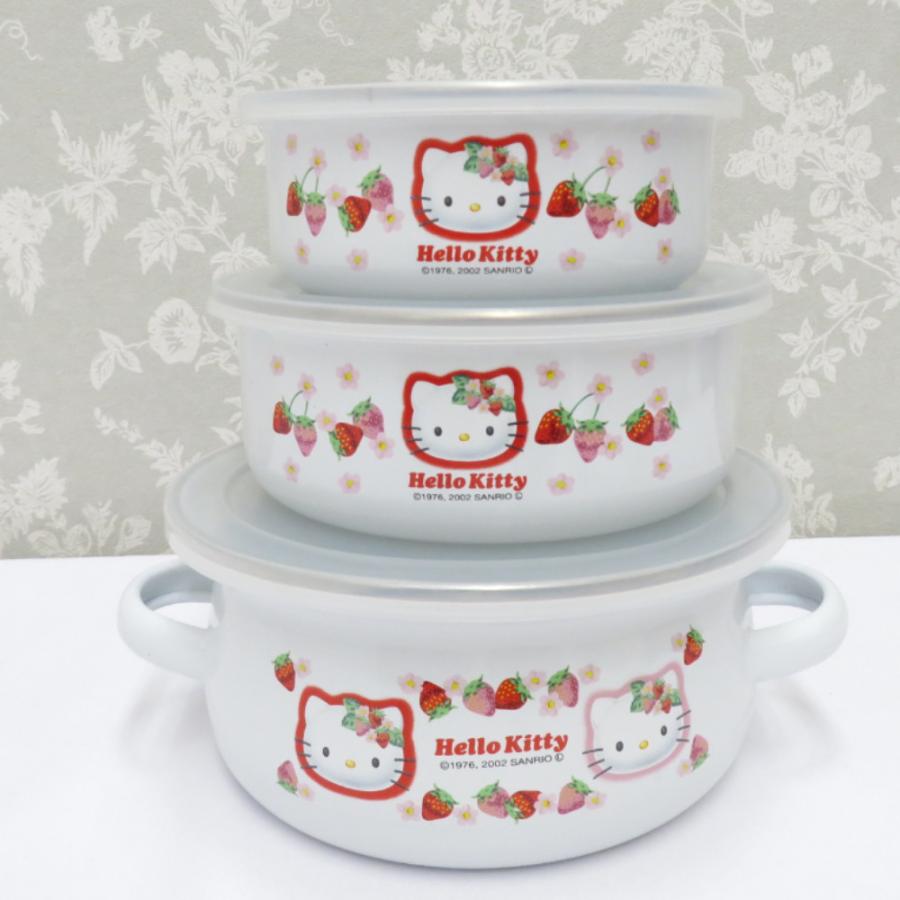 ハローキティ sanrio 調理器具 サンリオ HELLO KITTY ホーロー鍋 両手
